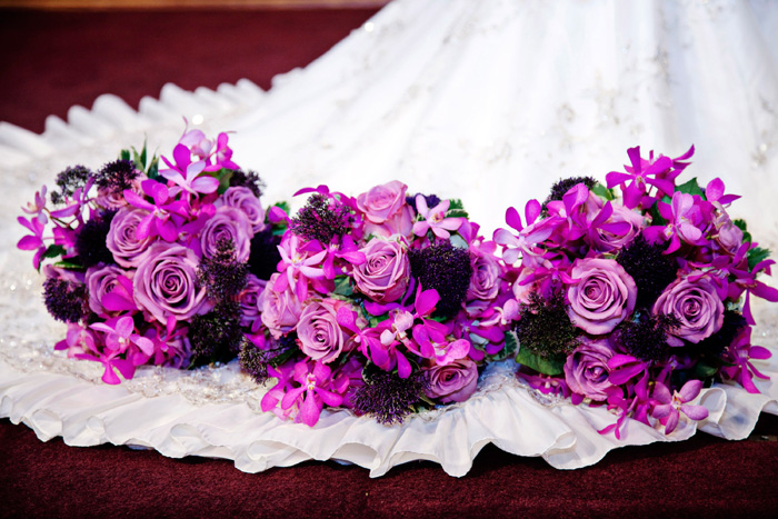 Fuschia and Purple Bouquets